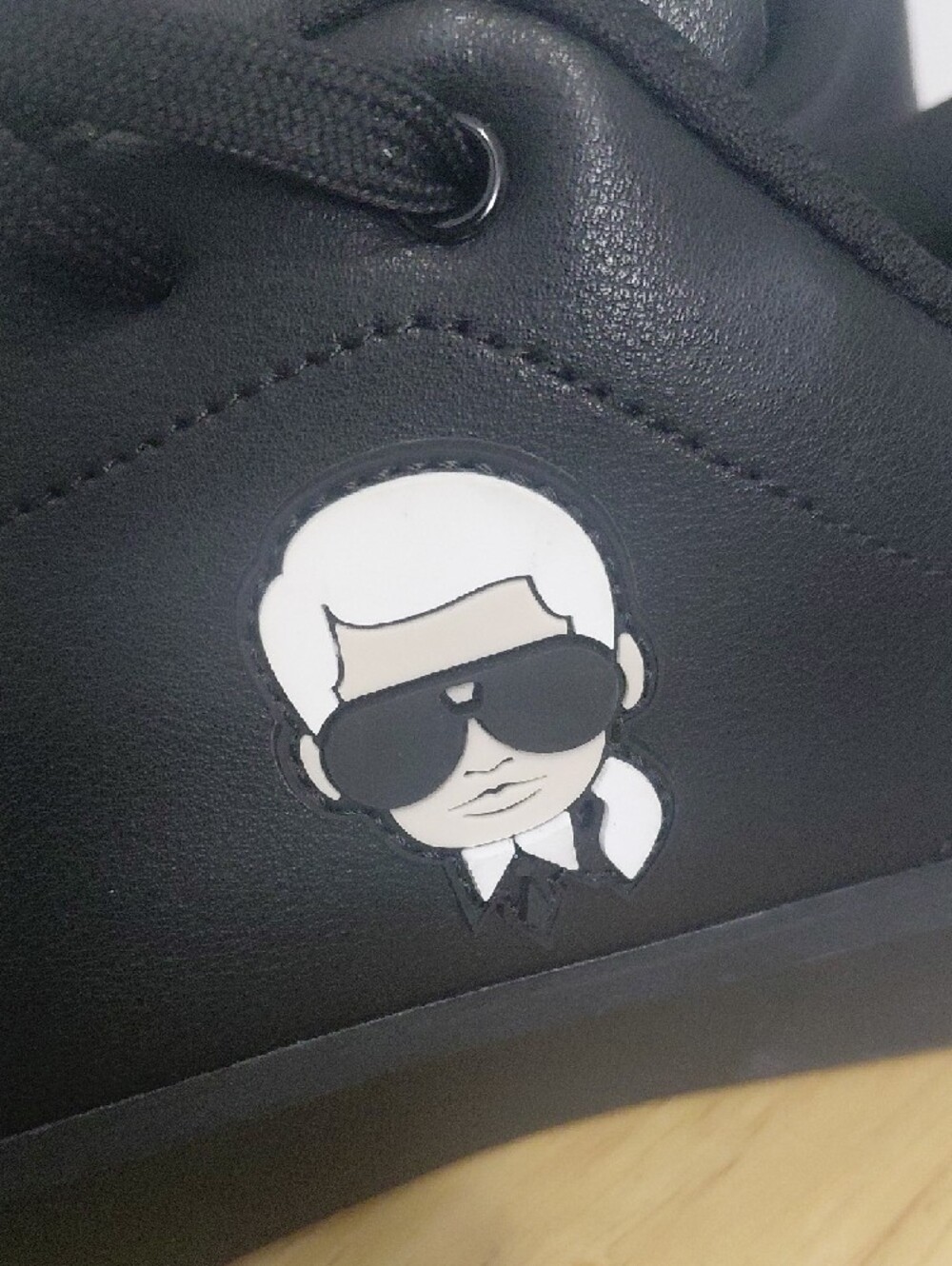 Karl Lagerfeld Black Men Sneakers with White Cartoon Karl Accent - Picture 3 of 6